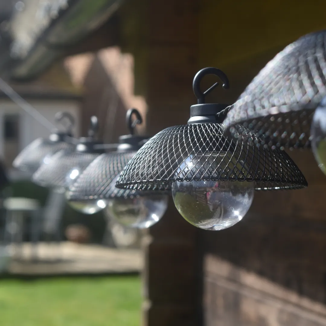 Solar Mesh Lantern String Lights