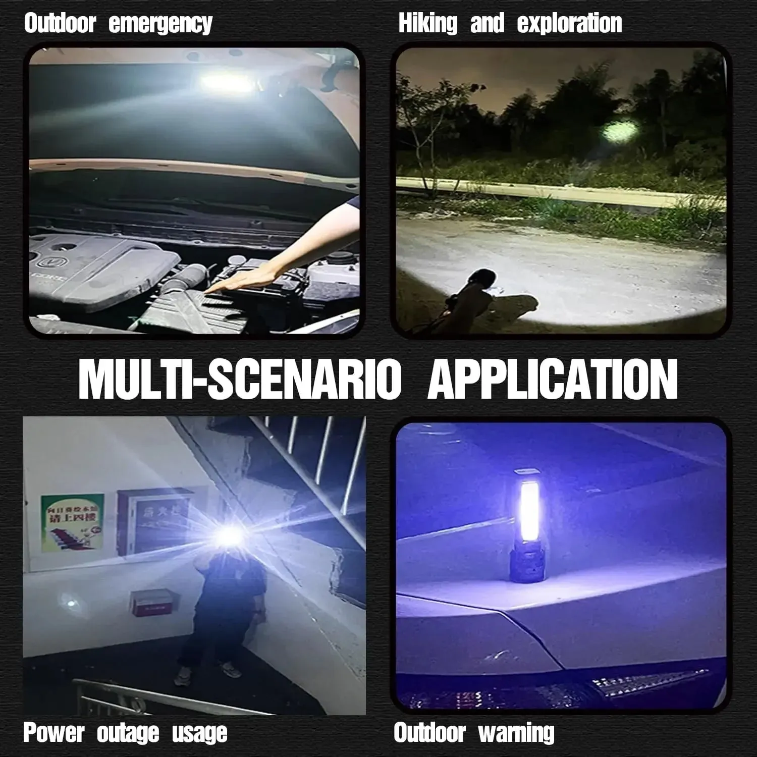 Solar Rechargeable Multi Function High Lumens LED Flashlight, Type C & Solar Charge with Emergency Light and Waterproof