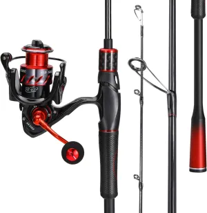 Sougayilang Baitcasting Fishing Rod and Reel Combo, Medium 6'/7' Low Profile with SuperPolymer Handle
