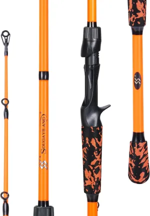 Sougayilang Fishing Rods, IM7 Graphite Blank Casting & Spinning Rods,2-Piece Rod with “S” Style Hook Keeper and EVA Handle for Bass, Trout, Walleye, Catfish Etc