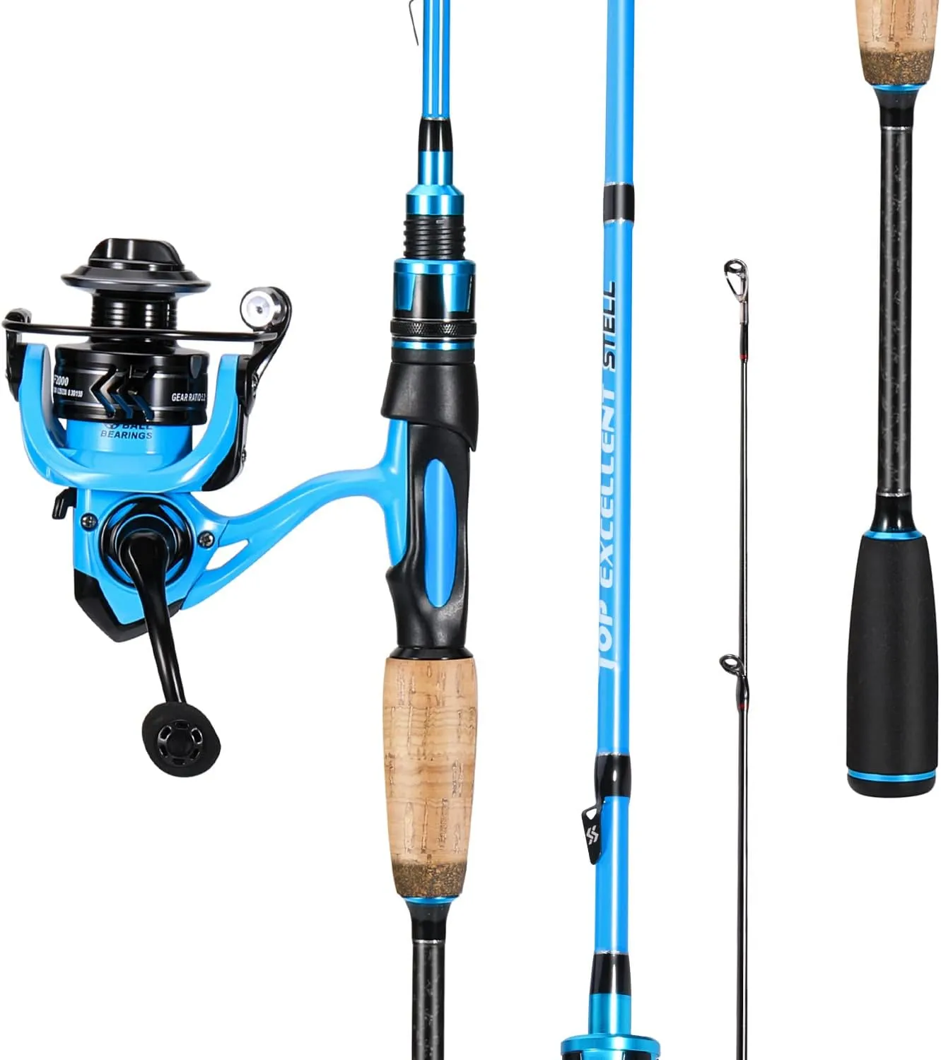 Sougayilang Spinning Combo, Medium Heavy Fishing Pole and 2000 Spinning Reel Set, Fishing Rod and Reel Commbo for Bass Fishing Tackle