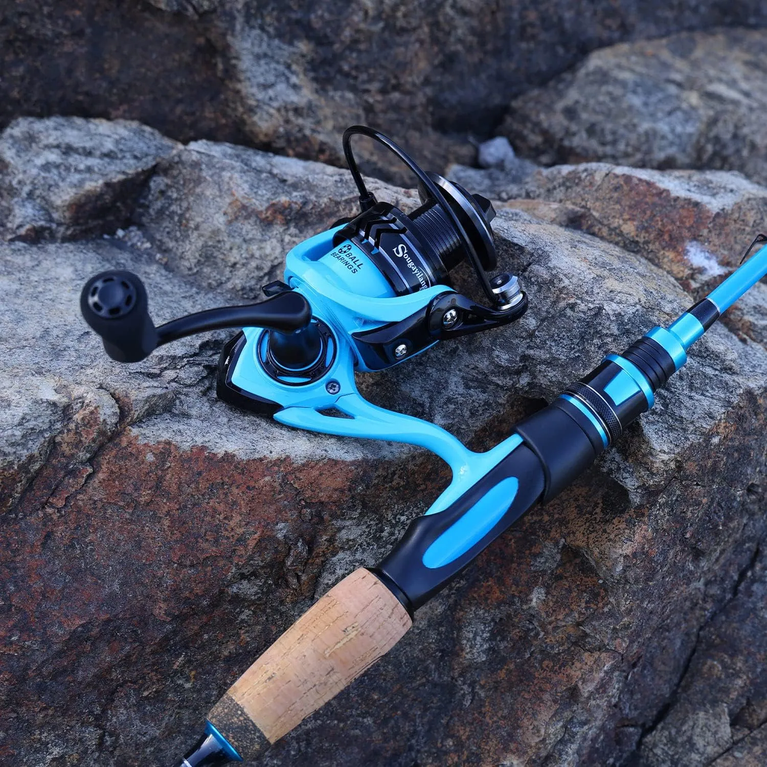 Sougayilang Spinning Combo, Medium Heavy Fishing Pole and 2000 Spinning Reel Set, Fishing Rod and Reel Commbo for Bass Fishing Tackle