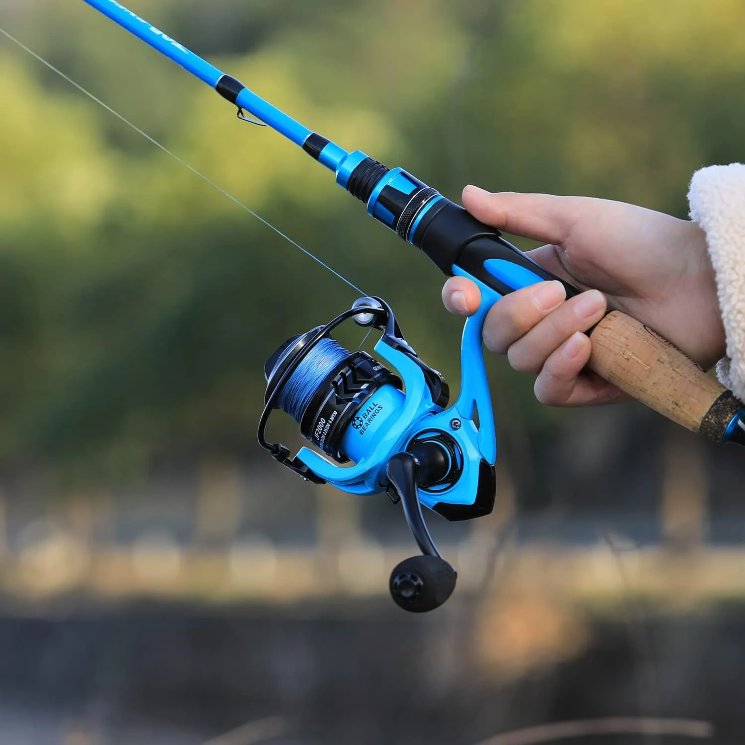 Sougayilang Spinning Combo, Medium Heavy Fishing Pole and 2000 Spinning Reel Set, Fishing Rod and Reel Commbo for Bass Fishing Tackle