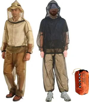 South to East Mosquito Suit - Net Bug Mesh Pants & Jacket with Hood for Outdoor Protection from Bugs, Flies, Gnats, No-See-Ums & Midges - Mosquito Net Clothing for Men & Women with Carrybag, XL Size