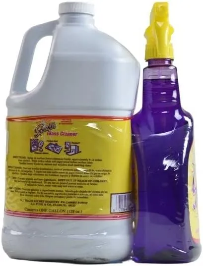 Sparkle Glass Cleaner Spray Bottle & Refill Bottle, Ammonia-Free Original Formula Glass Cleaner, Leaves No Streaks, 33.8 FL OZ Spray Bottle & 1 Gallon Refill Bottle (Pack of 1)