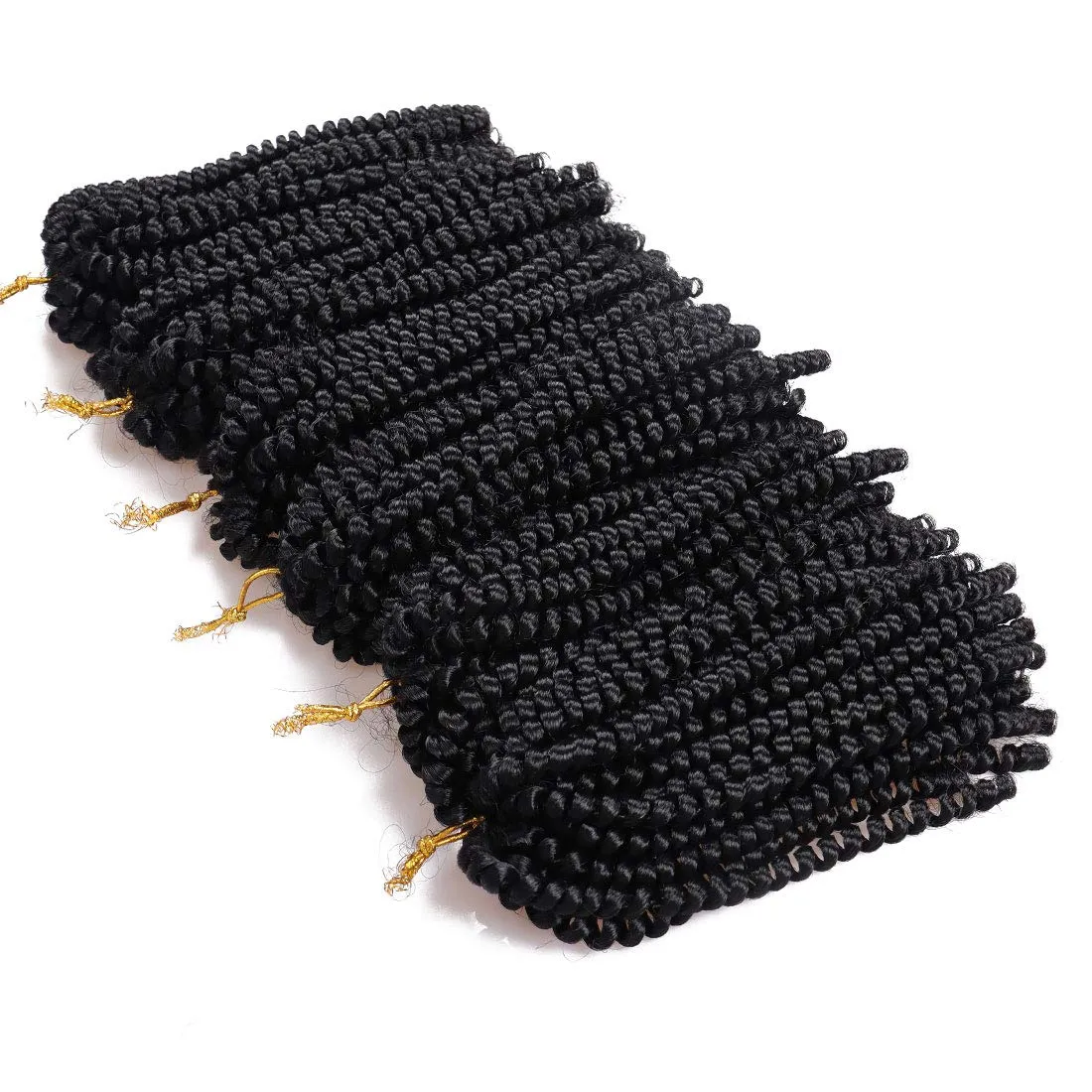 Spring Twist Hair 8 Inch 6 Packs Spring Twist Crochet Hair for Black Women Springy Afro Twist Hair Fluffy Kinky Twist Crochet Braids Synthetic Braiding Hair for Butterfly Locs Hair Extensions