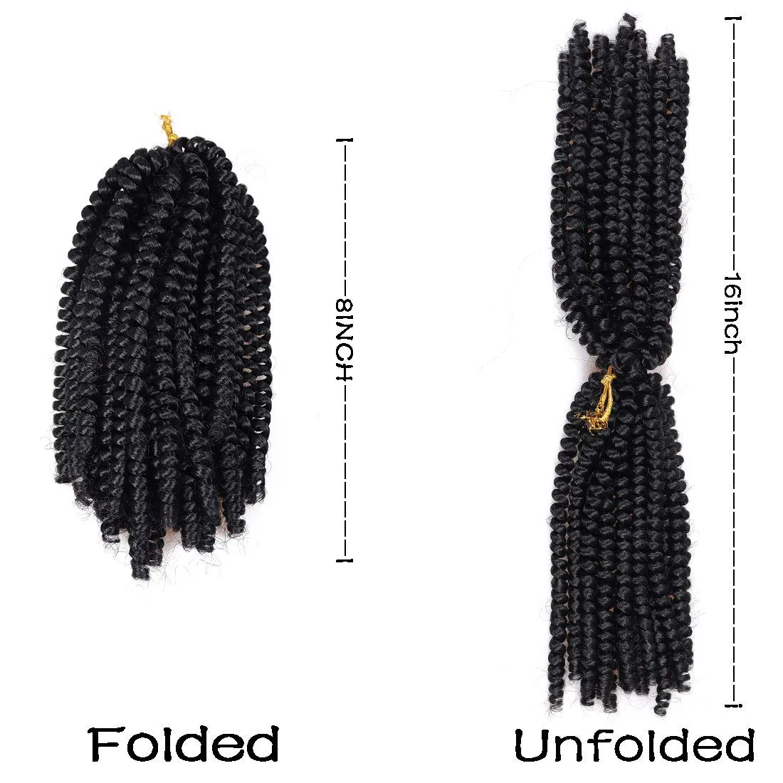 Spring Twist Hair 8 Inch 6 Packs Spring Twist Crochet Hair for Black Women Springy Afro Twist Hair Fluffy Kinky Twist Crochet Braids Synthetic Braiding Hair for Butterfly Locs Hair Extensions