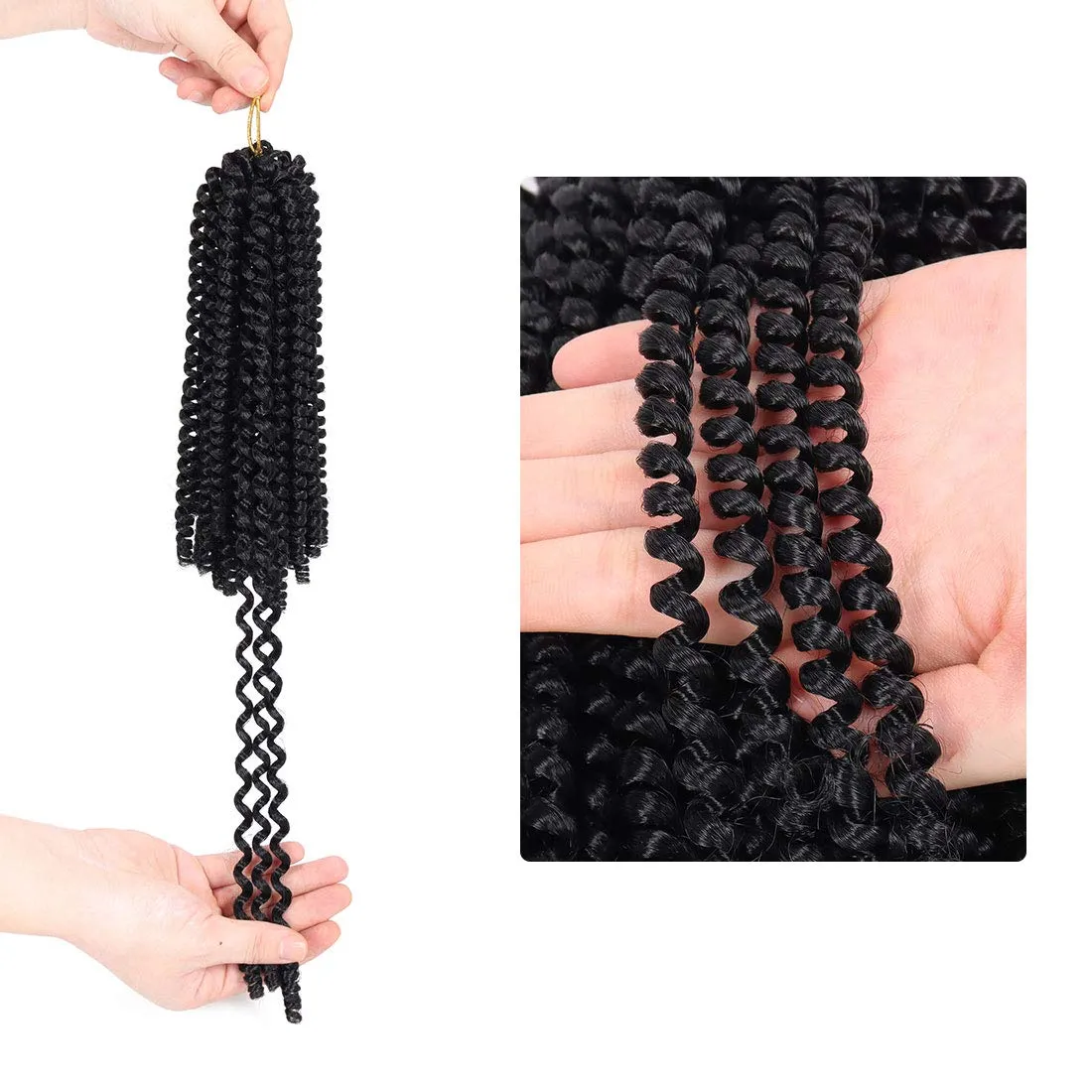 Spring Twist Hair 8 Inch 6 Packs Spring Twist Crochet Hair for Black Women Springy Afro Twist Hair Fluffy Kinky Twist Crochet Braids Synthetic Braiding Hair for Butterfly Locs Hair Extensions