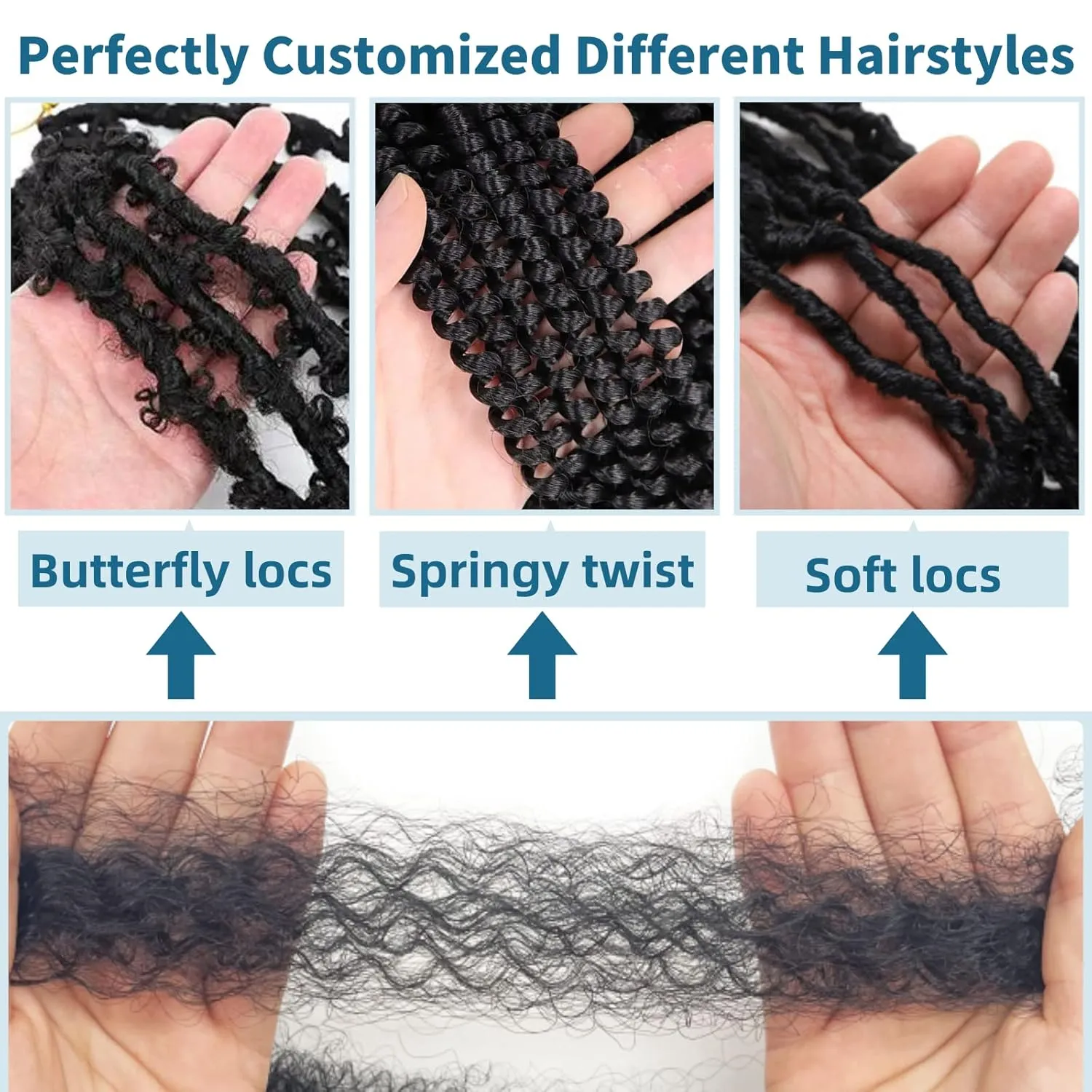 Springy Afro Twist Hair 24 Inch 8 Packs 1B Marley Hair Pre-fluffed Spring Twist Hair Twisted Up Kinky Cuban Twist Crochet Pre-separated Braiding For Black Women (24inch,1b, 8packs)