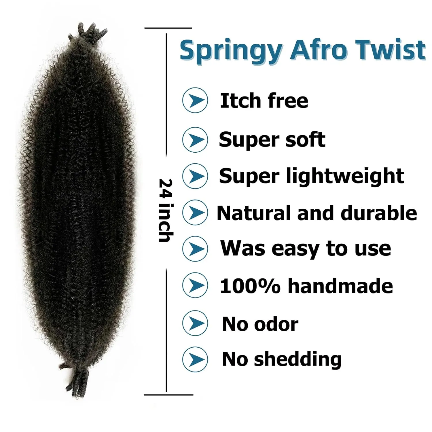Springy Afro Twist Hair 24 Inch 8 Packs Marley Hair Pre-fluffed Spring Twist Hair Twisted Up Kinky Twist Cuban Twist Crochet Hair Pre-separated Braiding Hair For Black Women (24inch, 4#)