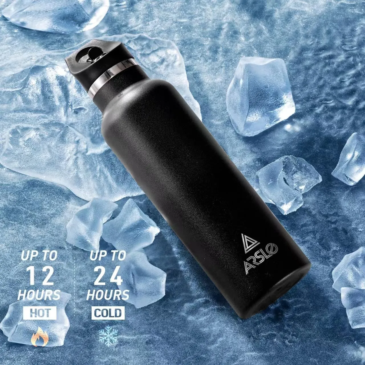 Stainless Steel Double Wall Water Bottles, Vacuum Insulated Bottle With Straw Lid, Insulated Water Bottle Keeps Water Cold for 24 Hours, Hot for 12 Hours, Hiking, Sports