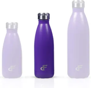 Stainless Steel Water Bottle Narrow Mouth with Screw Lid (12, 17, or 25 oz) - 3 Size and 8 Color Options - Vacuum Insulated, Double Wall, Powder Coated Sweat Proof Thermos