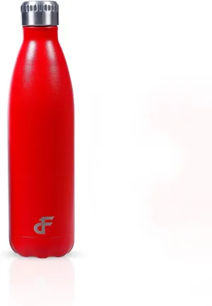 Stainless Steel Water Bottle Narrow Mouth with Screw Lid (12, 17, or 25 oz) - 3 Size and 8 Color Options - Vacuum Insulated, Double Wall, Powder Coated Sweat Proof Thermos