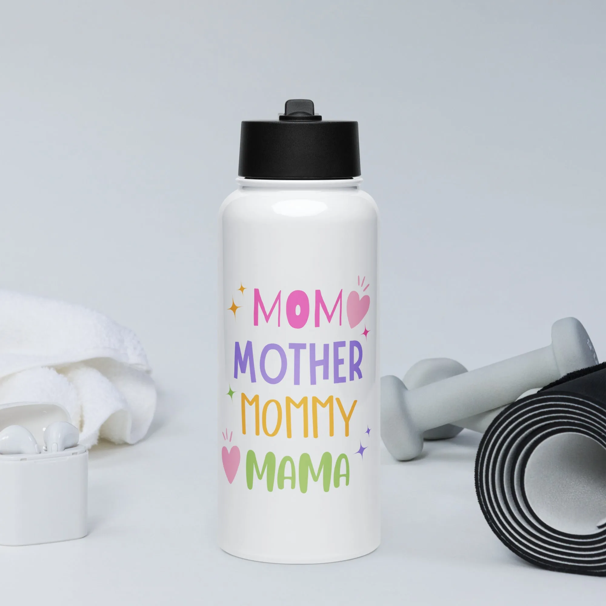 Stainless Steel Water Bottle with a Straw Lid