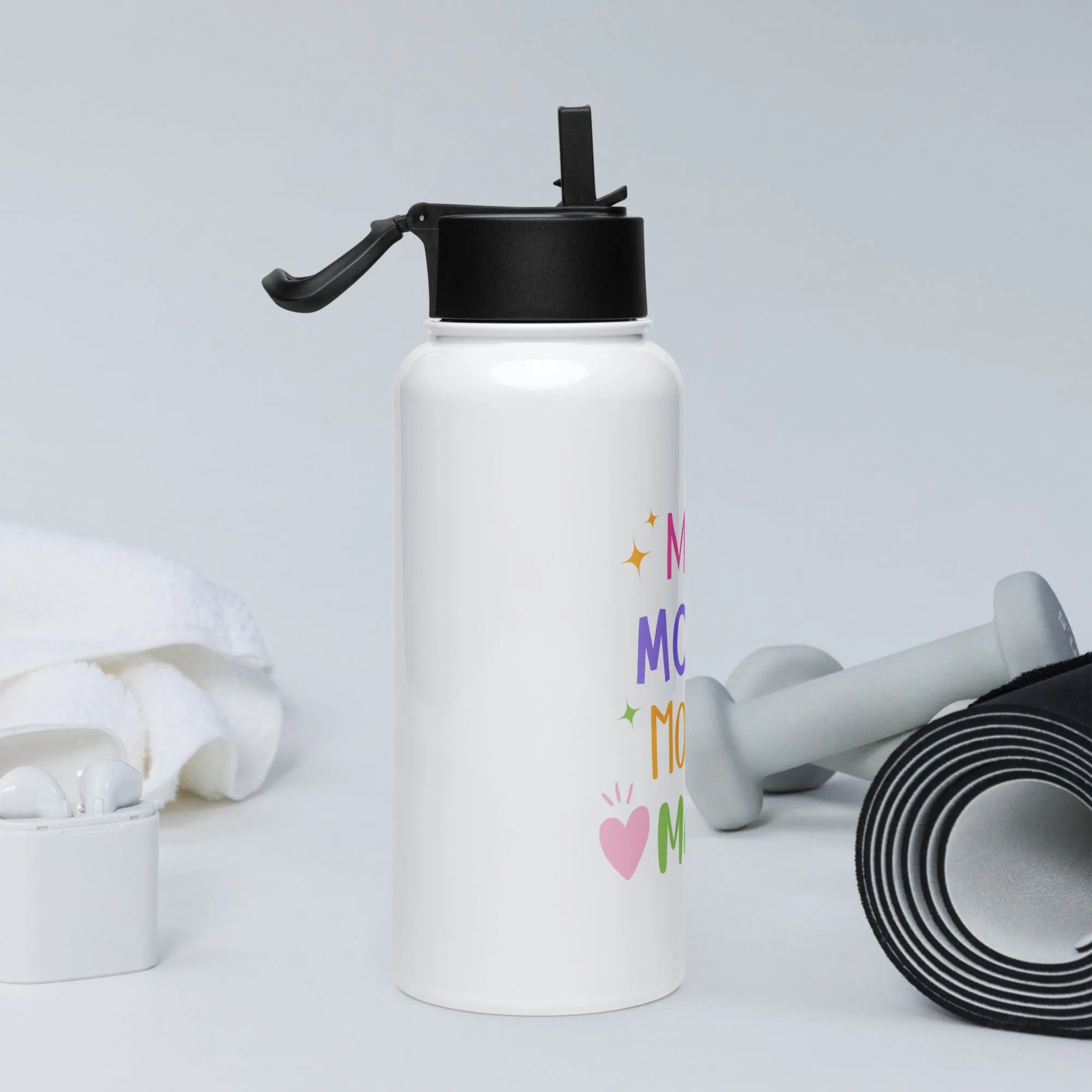 Stainless Steel Water Bottle with a Straw Lid