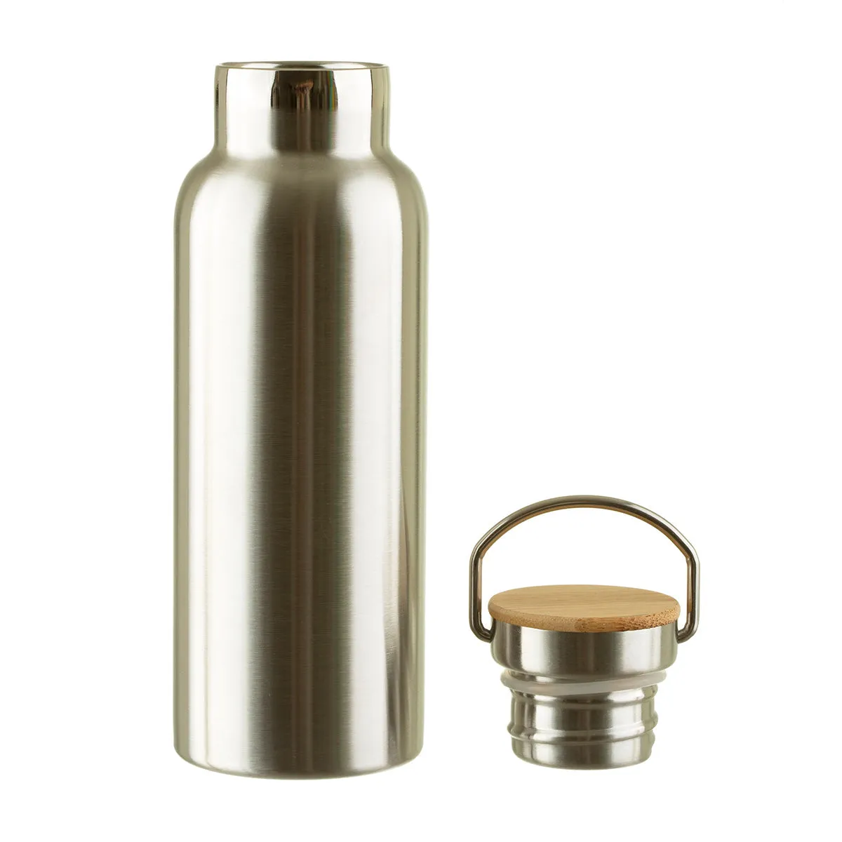 Stainless Steel Water Bottle With Bamboo Lid