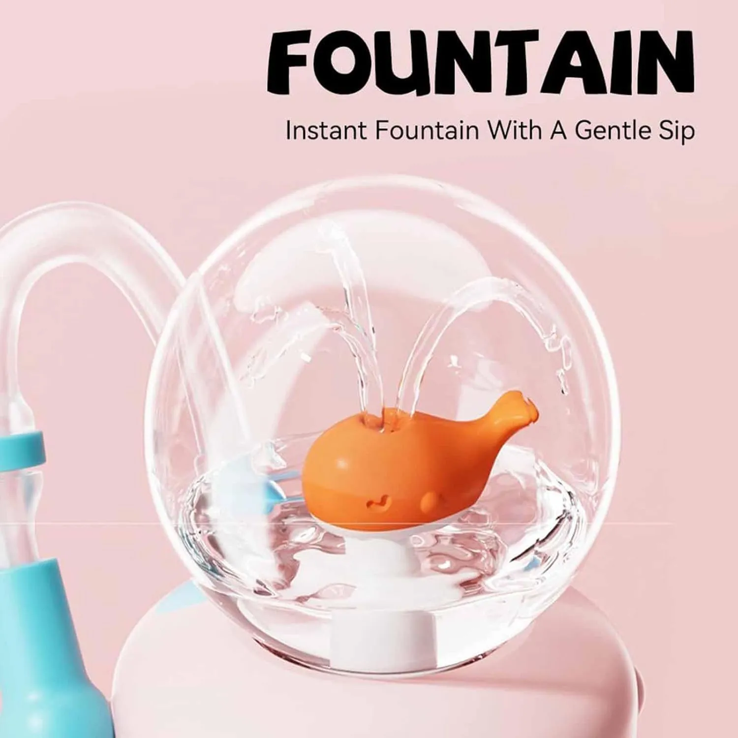 Stainless Steel Whale Fountain Tumbler with Handle, Drinking Cup with Whale Squirt, 24oz Whale Water Bottle Two Silicone Soft Tip, Leak-Proof Whale Fountain Tumbler for Kids Teens Adults (C-Yellow)