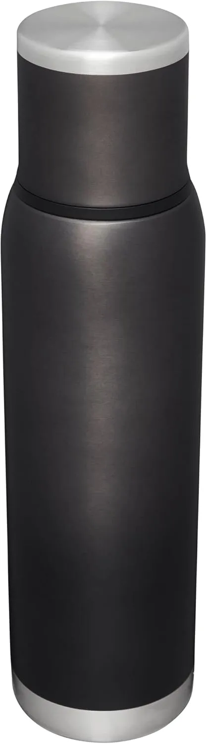 Stanley Adventure-To-Go Vacuum Bottle 1.4 qt | Wide Mouth with Leakproof Cup Lid | Keep Drinks Hot or Cold | Packable for Travel | Insulated Stainless Steel Thermos | BPA-Free | Charcoal Glow