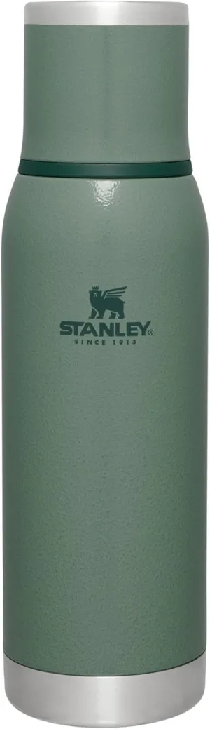 Stanley Adventure-to-Go Vacuum Bottle 25 oz | Wide Mouth with Leakproof Cup Lid | Keep Drinks Hot or Cold | Packable for Travel | Insulated Stainless Steel Thermos | BPA-Free | Hammertone Green