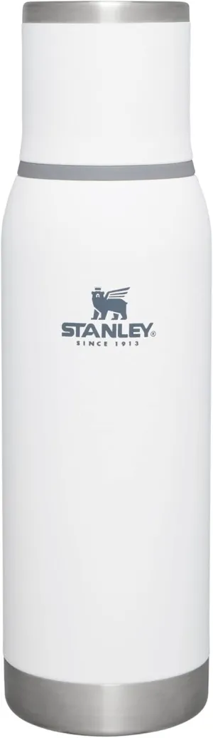 Stanley Adventure-To-Go Vacuum Bottle 25 oz | Wide Mouth with Leakproof Cup Lid | Keep Drinks Hot or Cold | Packable for Travel | Insulated Stainless Steel Thermos | BPA-Free | Polar