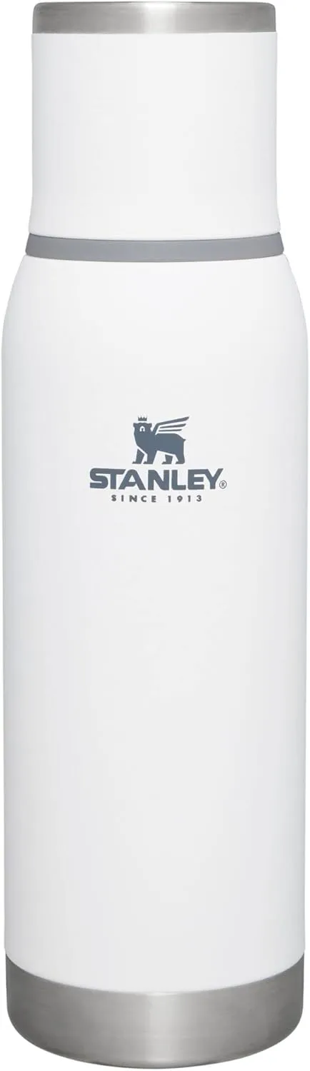 Stanley Adventure-To-Go Vacuum Bottle 25 oz | Wide Mouth with Leakproof Cup Lid | Keep Drinks Hot or Cold | Packable for Travel | Insulated Stainless Steel Thermos | BPA-Free | Polar