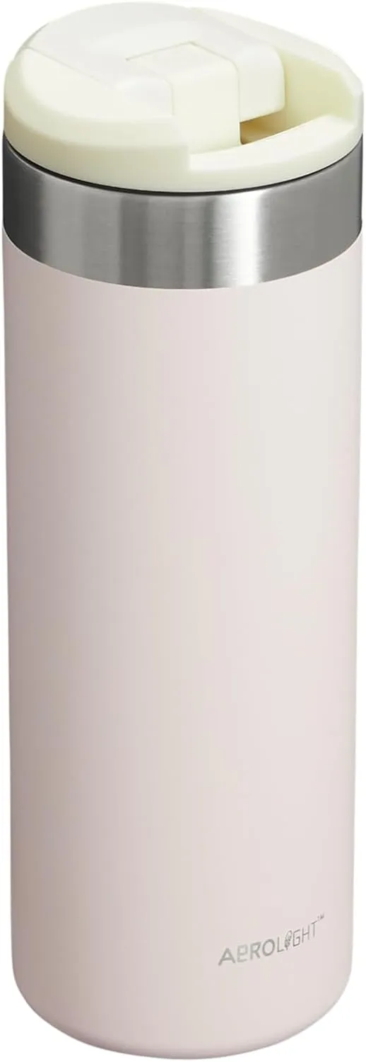 Stanley AeroLight Transit Bottle 16 oz | Locking Drink Through Lid | Leak Resistant Water Bottle or Coffee Travel Mug | Lightweight Insulated Stainless Steel | BPA-Free | Rose Quartz