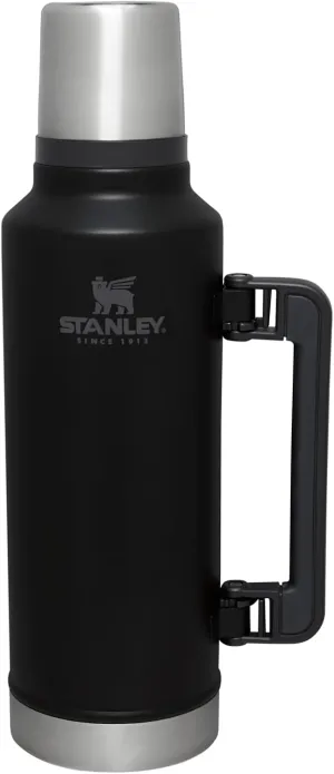 Stanley Classic Legendary Vacuum Bottle 2.0 qt | Wide Mouth with Leakproof Cup Lid | Keep Drinks Hot or Cold | Packable for Travel | Insulated Stainless Steel Thermos | BPA-Free | Black 2.0