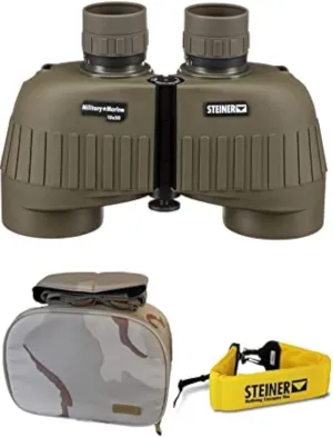 Steiner 10x50 Military Marine Binoculars   Float Strap & Premium Camo Case