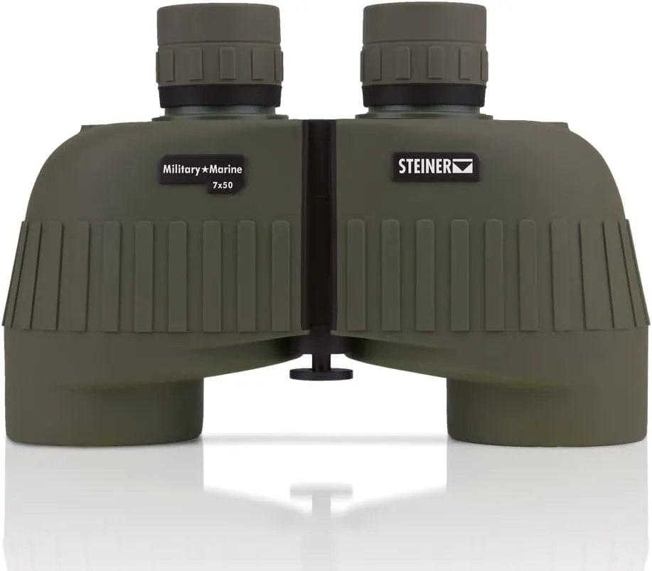 Steiner Military-Marine Series Binoculars, Lightweight Tactical Precision Optics for Any Situation, Waterproof, Green, 7x50