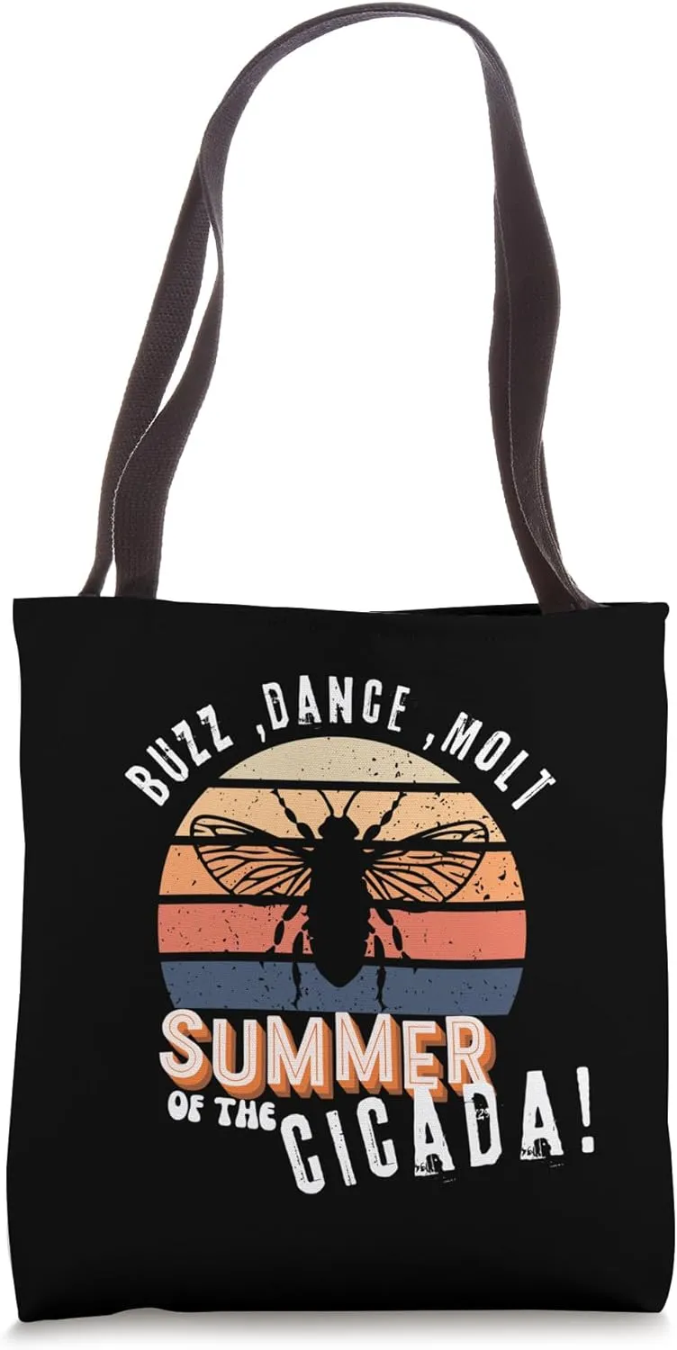 Summer Of The Cicada: Buzz, Dance, Molt &Funny Summer Cicada Tote Bag