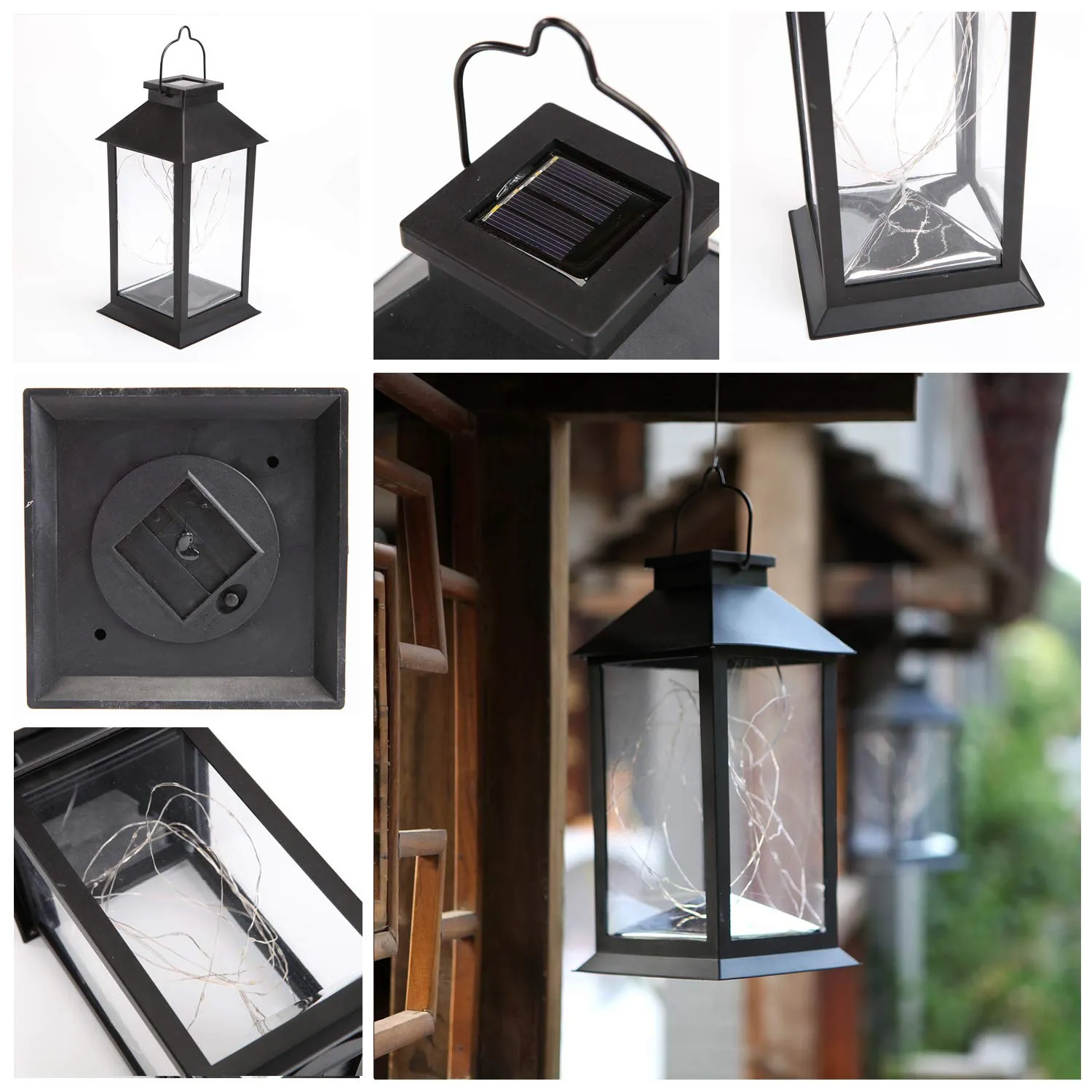 Sunlane Solar Lantern Lights,Outdoor Hanging Lamp,Waterproof 30 Warm White LEDs Copper Wire Fairy String Lights Lawn Patio Yard Pathway Walkway Courtyard Garden