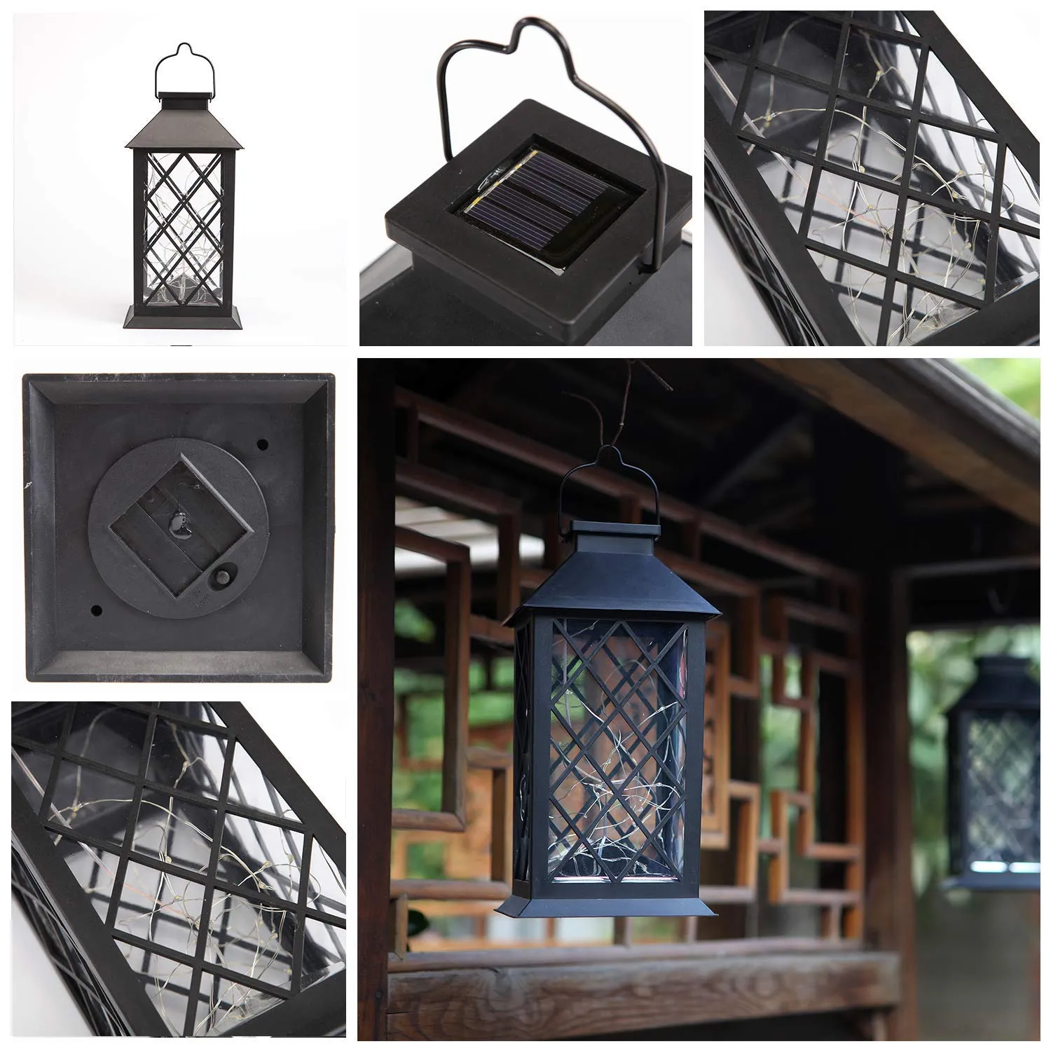 Sunlane Solar Lantern Lights,Outdoor Hanging Lamp,Waterproof 30 Warm White LEDs Copper Wire Fairy String Lights Lawn Patio Yard Pathway Walkway Courtyard Garden