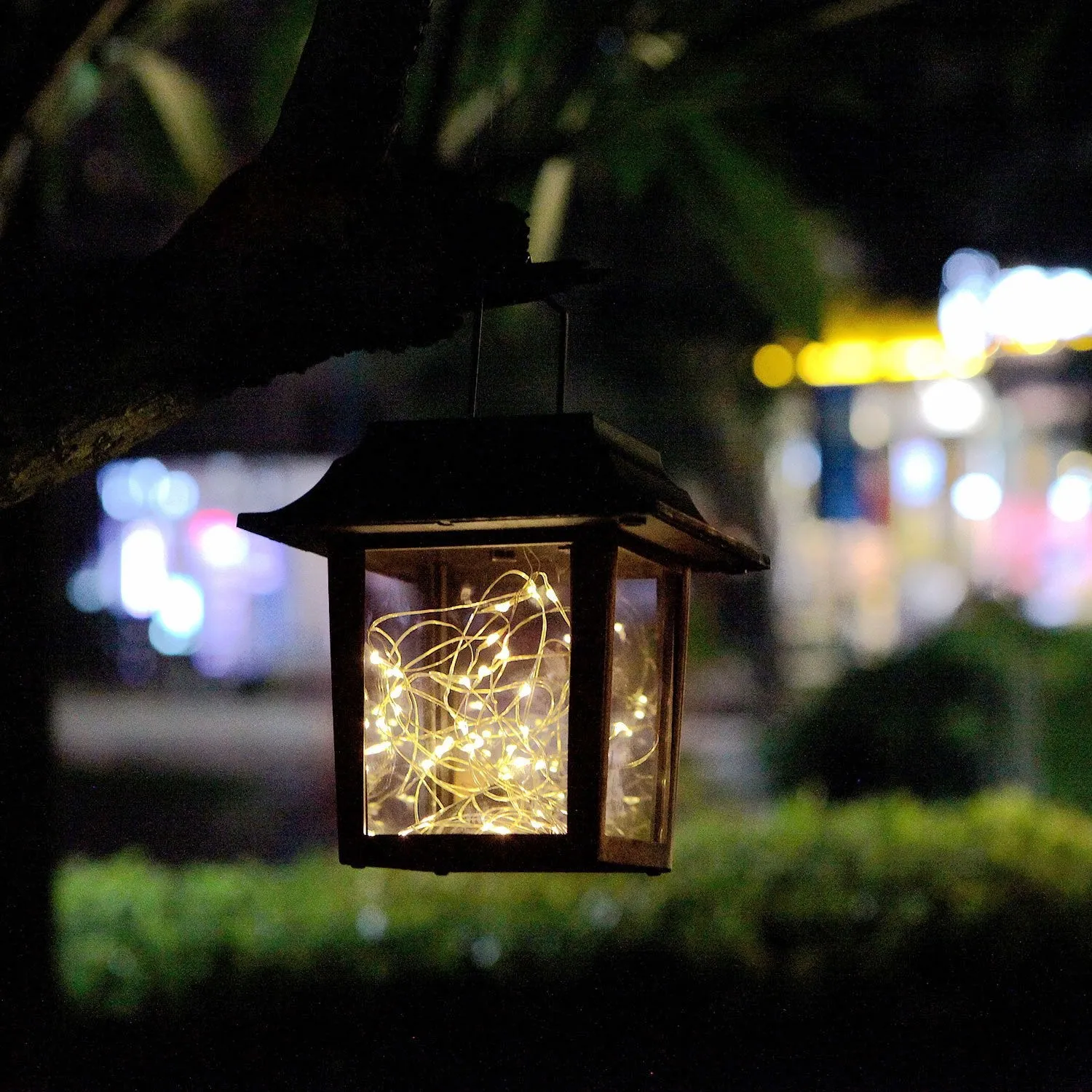 Sunlane Solar Lantern Lights,Outdoor Hanging Lamp,Waterproof 30 Warm White LEDs Copper Wire Fairy String Lights Lawn Patio Yard Pathway Walkway Courtyard Garden