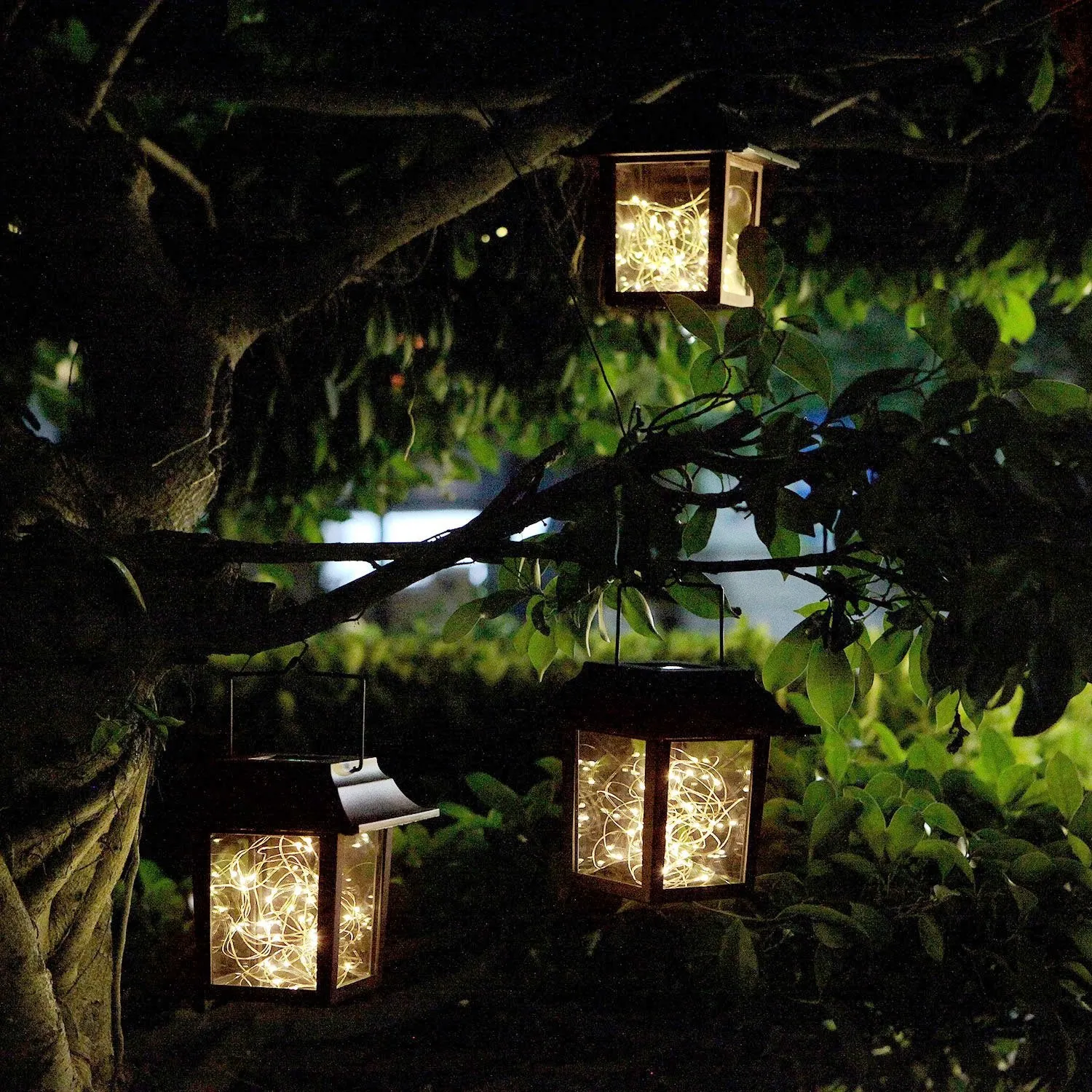 Sunlane Solar Lantern Lights,Outdoor Hanging Lamp,Waterproof 30 Warm White LEDs Copper Wire Fairy String Lights Lawn Patio Yard Pathway Walkway Courtyard Garden