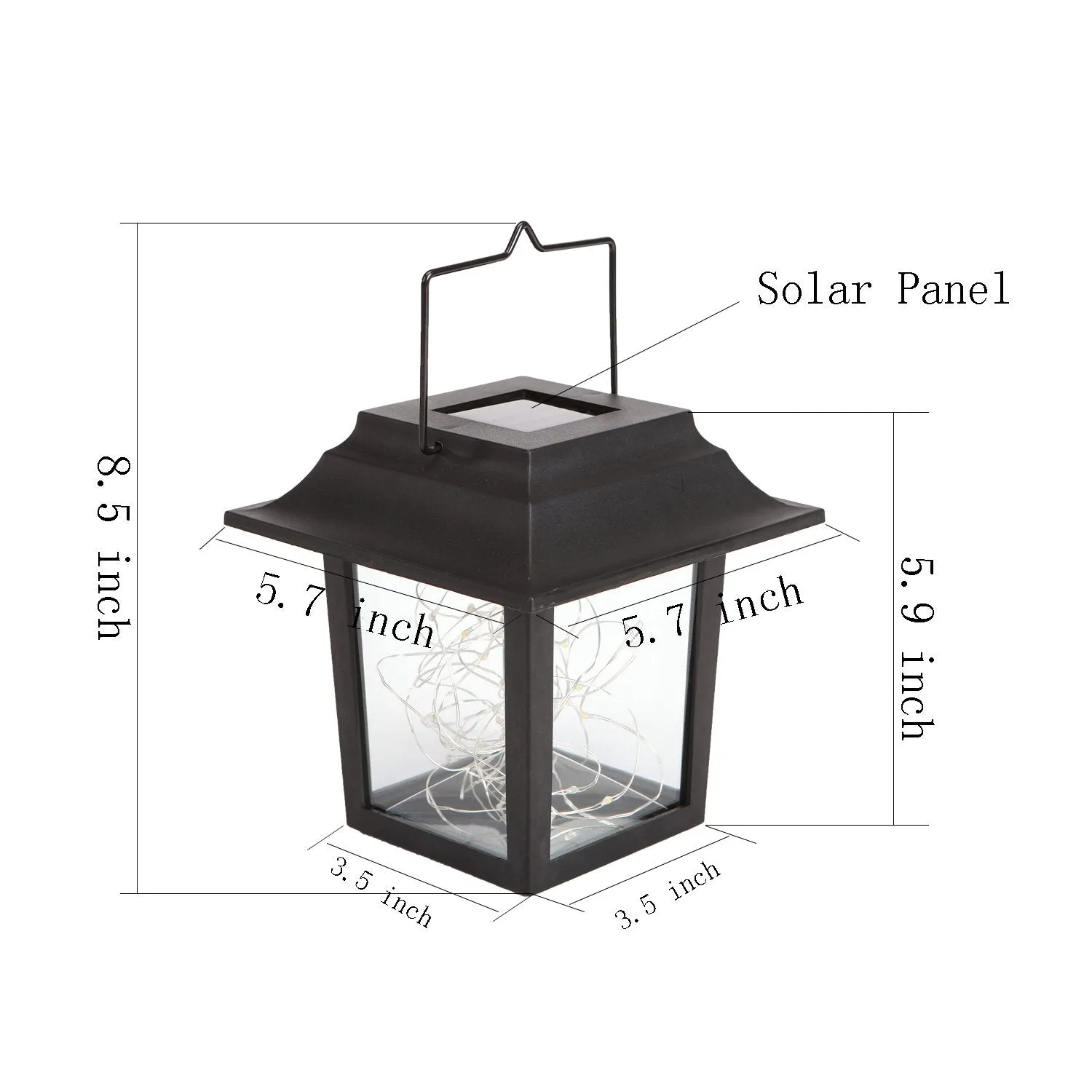 Sunlane Solar Lantern Lights,Outdoor Hanging Lamp,Waterproof 30 Warm White LEDs Copper Wire Fairy String Lights Lawn Patio Yard Pathway Walkway Courtyard Garden