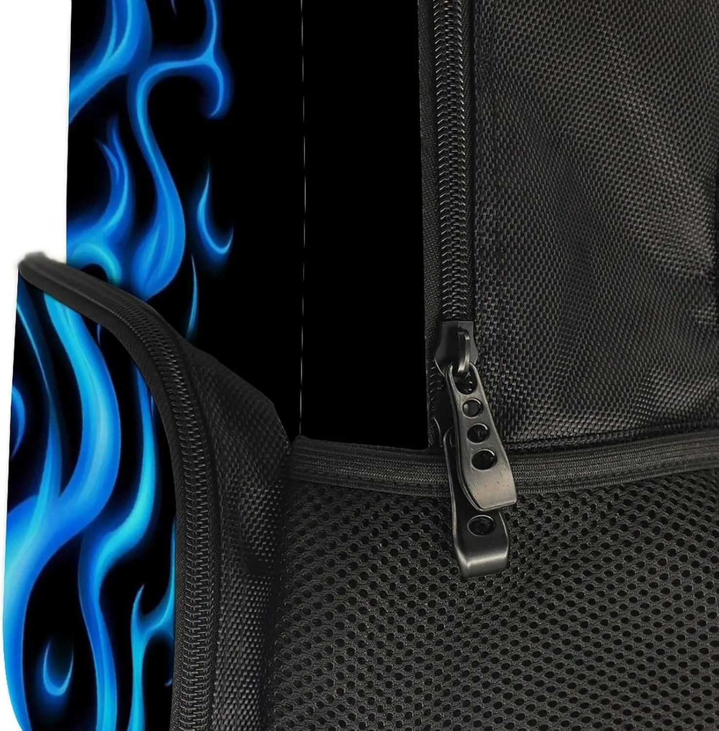 Supdreamc Adults Lightweight Blue Flame Fire Rucksacks Large Capacity Bookbag With Adjustable Shoulder Straps for Trekking Outdoors Bicycle
