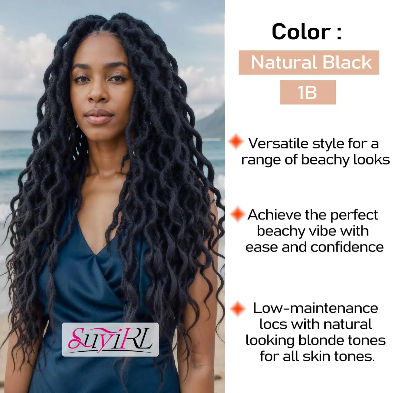 SuyiIRL Faux Locs Crochet Braid Hair Bohemian Locs 24 Inches Synthetic Dreads Ombre Braiding Hair Afro Dreadlock