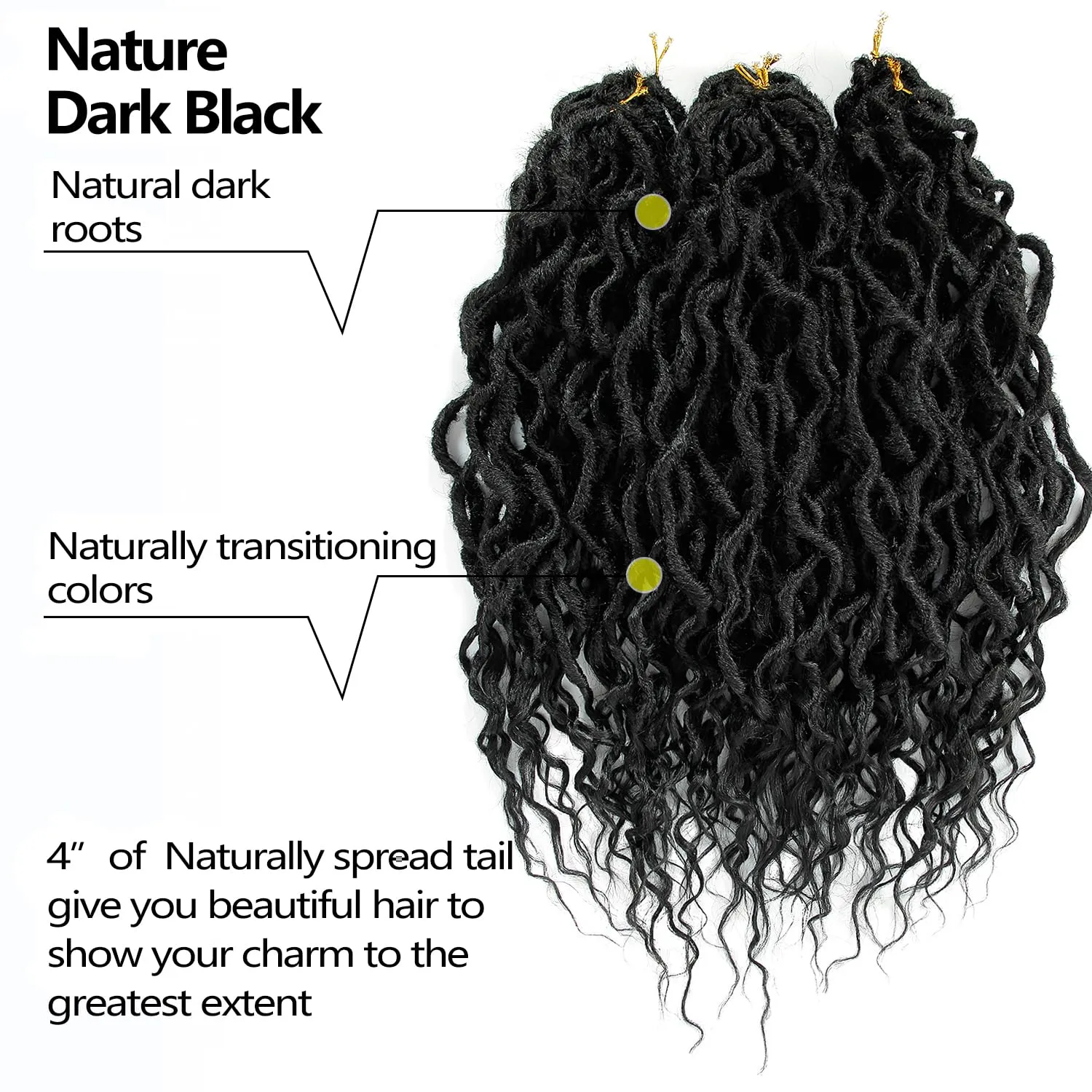 SuyiIRL Faux Locs Crochet Braid Hair Bohemian Locs 24 Inches Synthetic Dreads Ombre Braiding Hair Afro Dreadlock