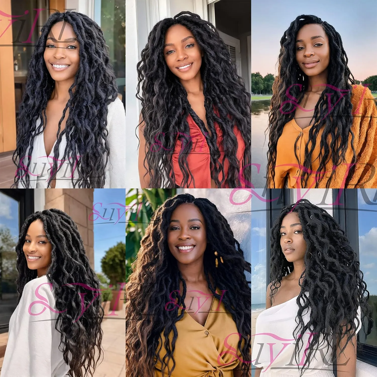 SuyiIRL Faux Locs Crochet Braid Hair Bohemian Locs 24 Inches Synthetic Dreads Ombre Braiding Hair Afro Dreadlock
