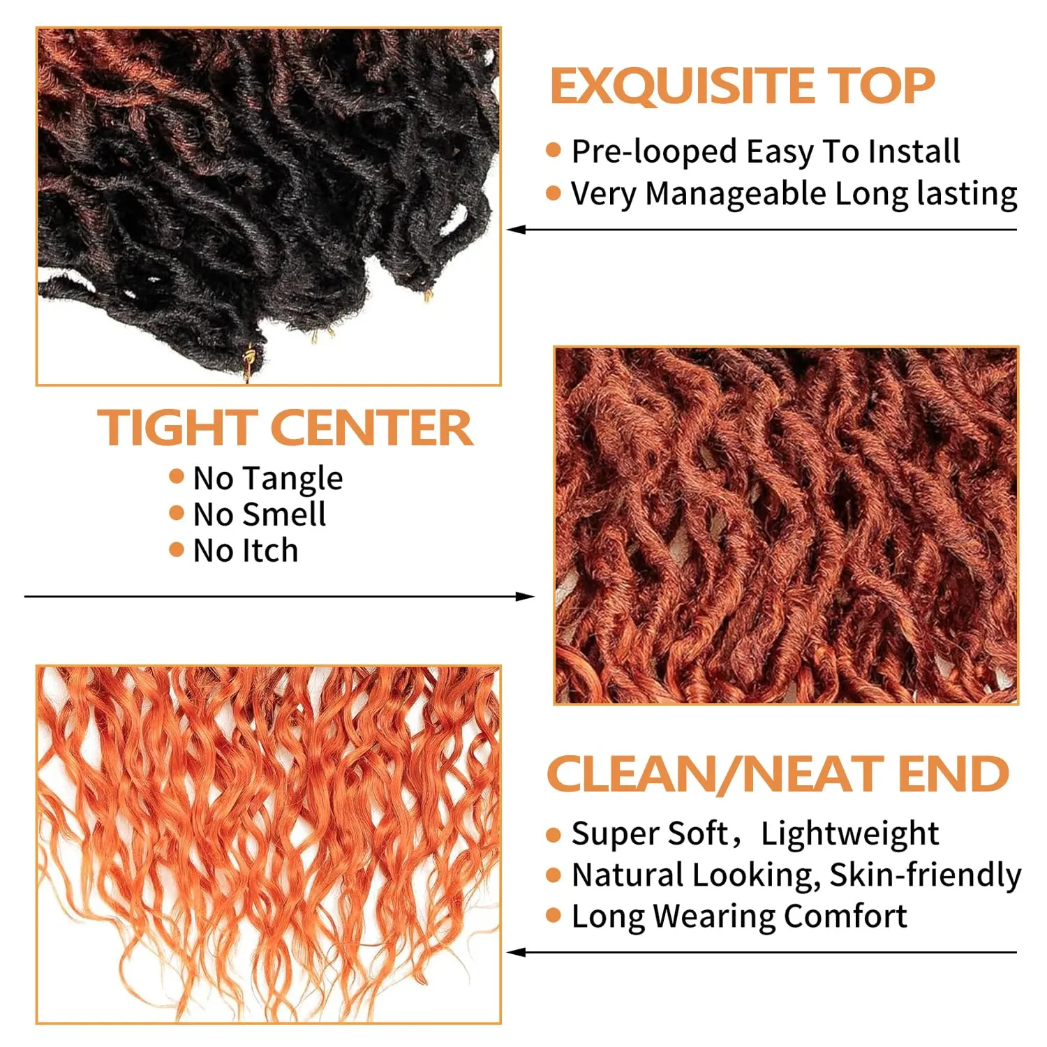 SuyiIRL Faux Locs Crochet Hair For Women Soft Locs 18 Inch Goddess Crochet Hair Curly Ends Dreadlocks Boho Style Synthetic Braiding Hair Extensions