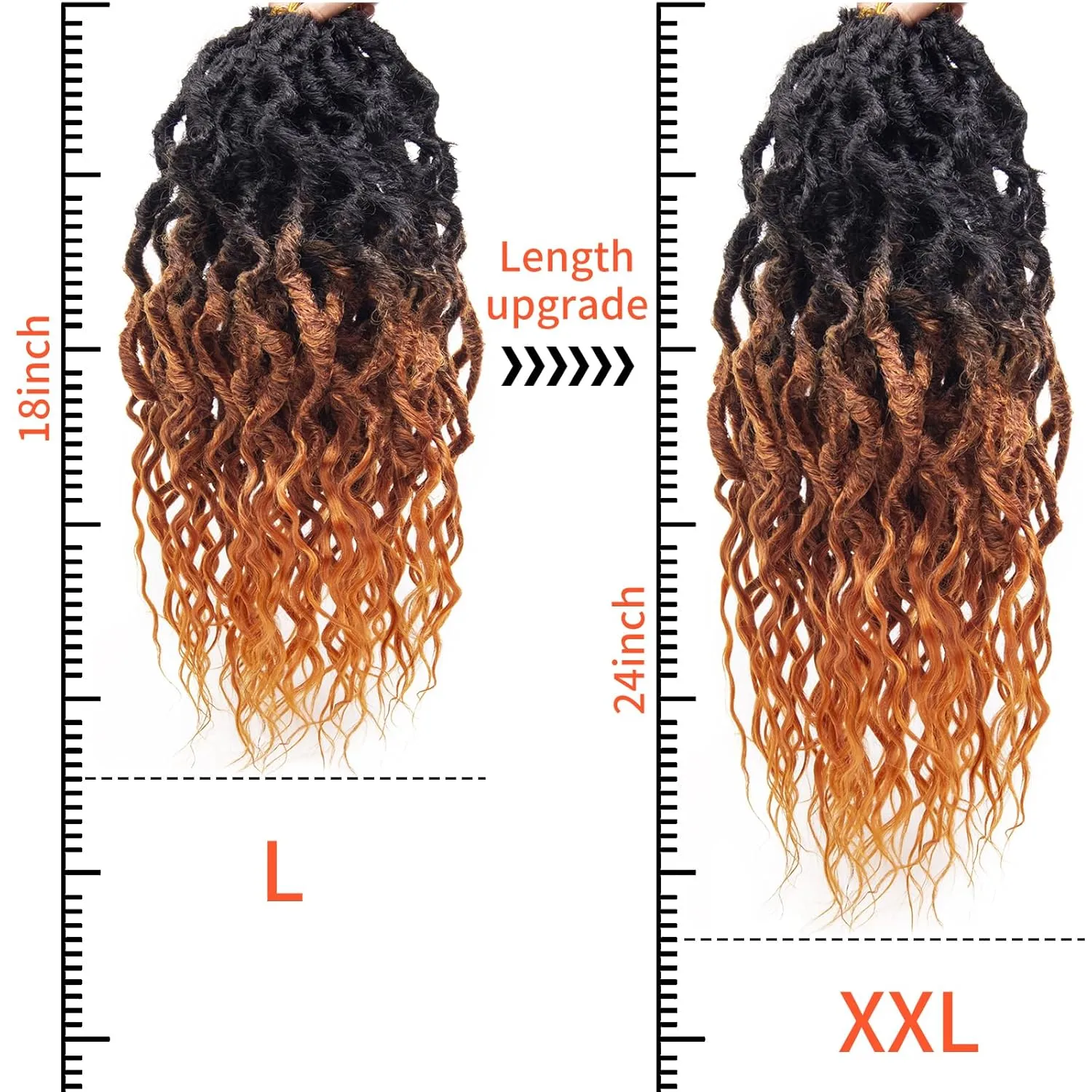 SuyiIRL Faux Locs Crochet Hair For Women Soft Locs 18 Inch Goddess Crochet Hair Curly Ends Dreadlocks Boho Style Synthetic Braiding Hair Extensions