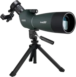 SVBONY SV28 Spotting Scopes with Tripod and Phone Adapter, Angled 25-75x70mm Spotter Scope, Waterproof Fogproof Spotting Scope with Desktop Tripod for Bird Watching, Target Shooting, Wildlife Viewing