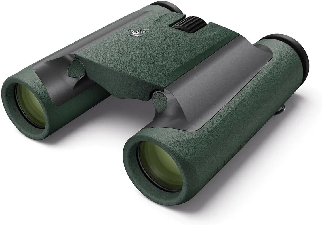 SWAROVSKI Optik 8x25 CL Pocket Binoculars with Twist-in Eyecups and Large Field of View (Green, Mountain Field Bag)