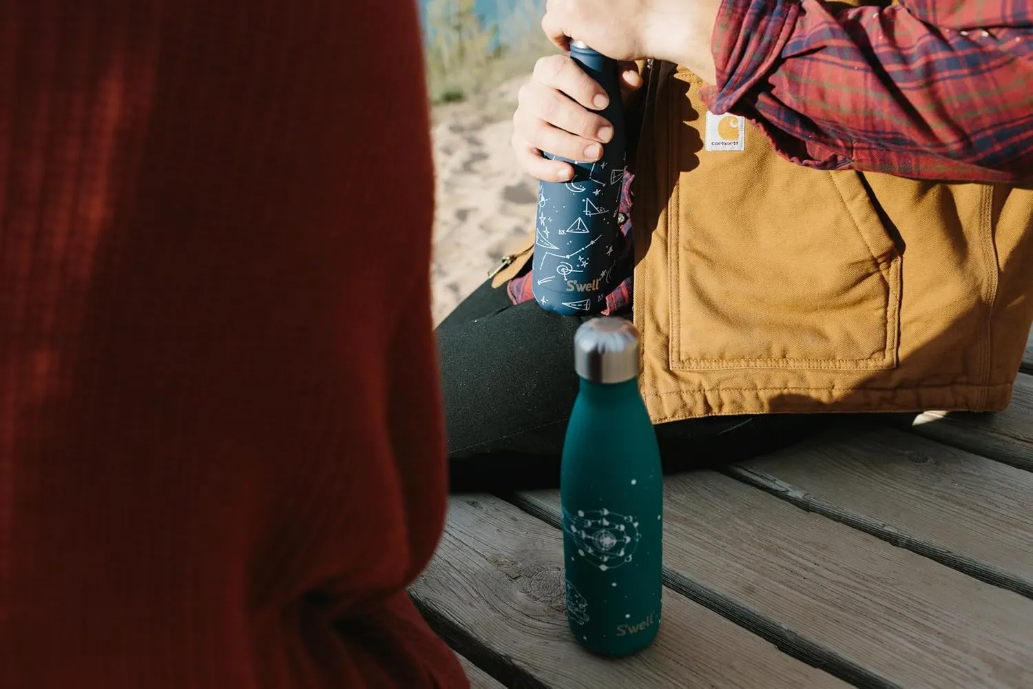 S'well Stainless Steel Water Bottle 17 ounces Celestial Green Triple Layered Vacuum Insulated Containers Keeps Drinks Cold for 36 Hours and Hot for 18 Perfect for On the Go