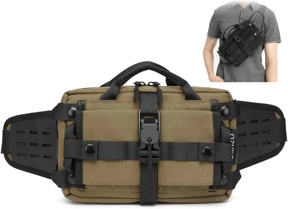 Tactical Men Waist Bag Outdoor Sports Chest Pack Waterproof Shoulder Belt Bag E.DC Crossbody Bags for Hunting Camping Hiking