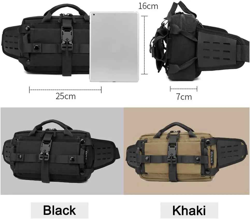 Tactical Men Waist Bag Outdoor Sports Chest Pack Waterproof Shoulder Belt Bag E.DC Crossbody Bags for Hunting Camping Hiking