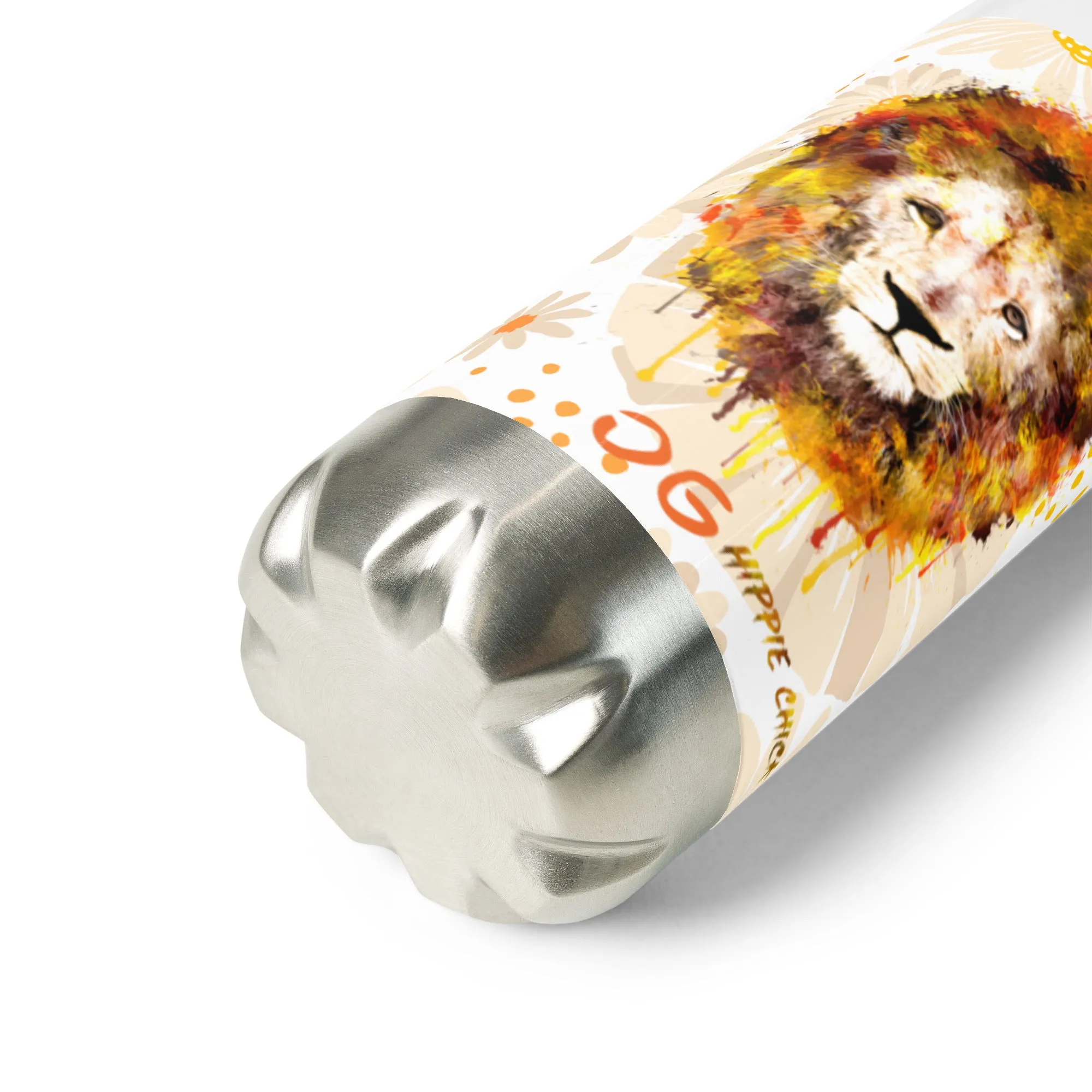 Tan Daisies Stainless Steel Water Bottle