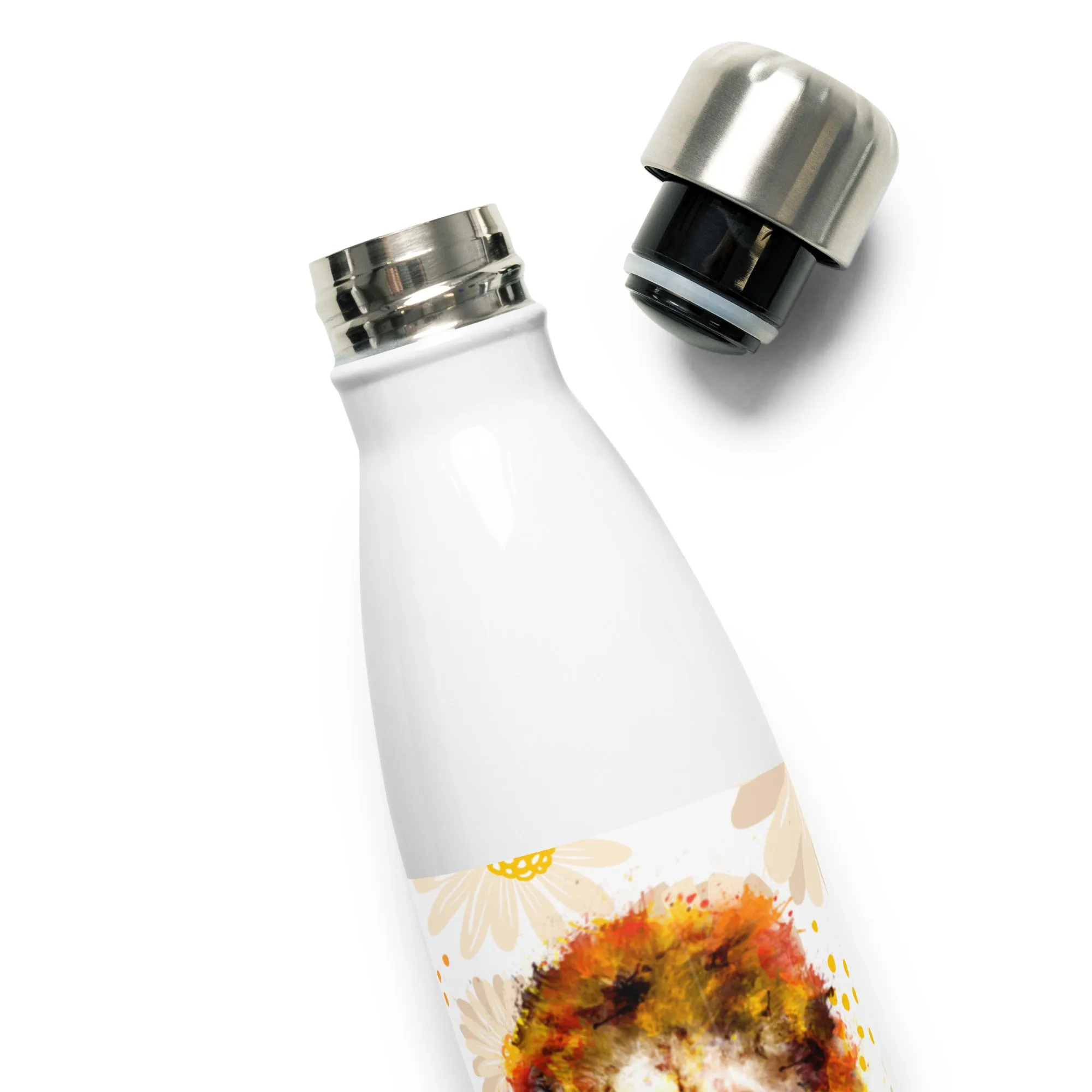 Tan Daisies Stainless Steel Water Bottle