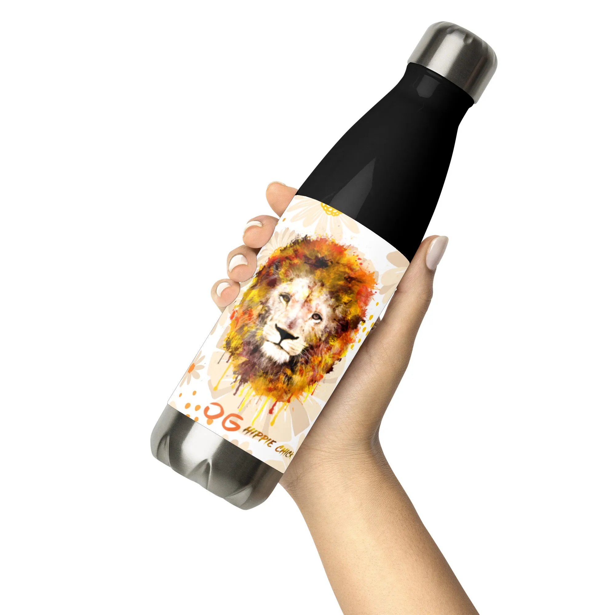 Tan Daisies Stainless Steel Water Bottle