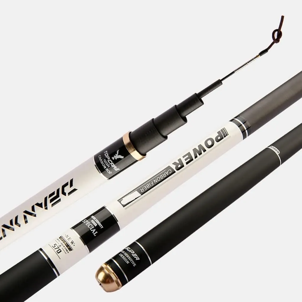Telescopic Fishing Rods 12FT 13FT 15FT 16FT 18FT 21FT 24FT Carbon Fiber Rod Ultra Light Carp Fishing Pole Spinning Rod (Size : 5.4m/18FT)